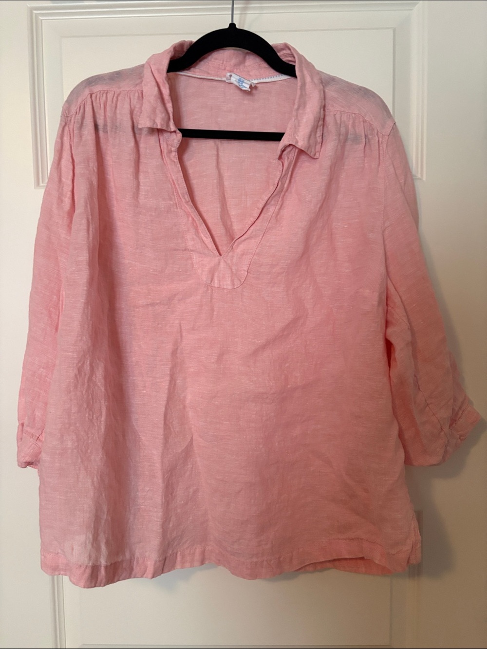 Women's Light Coral Linen Tunic Top